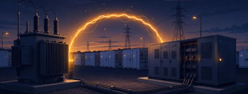 SunLith Energy PCS overvoltage protection coordination between transformer and inverter at a BESS site