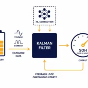 Advanced SOH Estimation for BESS: Kalman and ML Methods - SunLith Energy SunLith Energy Advanced SOH estimation BESS Kalman filter and machine learning correction loop