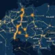 SunLith Energy Flow-based market coupling map of the Core Capacity Calculation Region showing grid congestion corridors in Central Europe