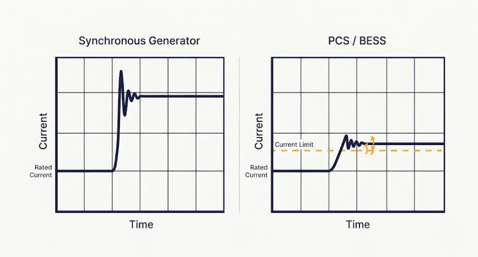 SunLith Energy Synchronous generator vs. PCS fault current contribution under IEC 60909
