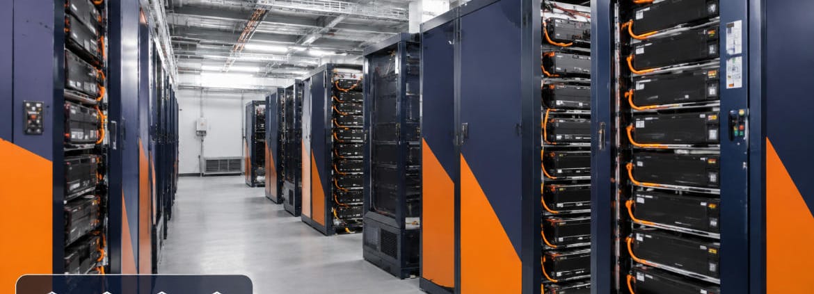 SunLith Energy IEC 62619 certified industrial lithium battery racks in a BESS room