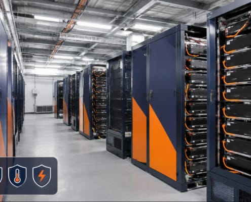 IEC 62619 Explained: Safety Standard for Industrial Lithium Batteries - SunLith Energy SunLith Energy IEC 62619 certified industrial lithium battery racks in a BESS room