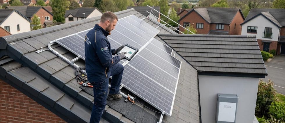MCS Certification Explained - SunLith Energy SunLith Energy MCS certification mark on a UK solar and battery storage installation