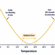 The Arrhenius Relationship in Battery Degradation - SunLith Energy SunLith Energy Temperature battery degradation Arrhenius V-shaped aging curve