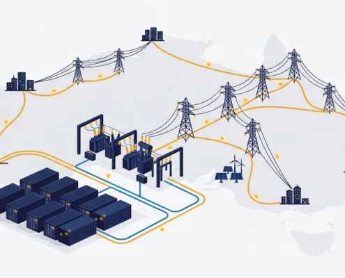 SunLith Energy Australia BESS grid connection map showing AEMO, TNSP and DNSP network layers