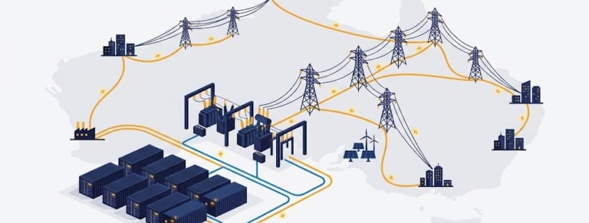 Australia BESS Grid Connection Overview - SunLith Energy SunLith Energy Australia BESS grid connection map showing AEMO, TNSP and DNSP network layers