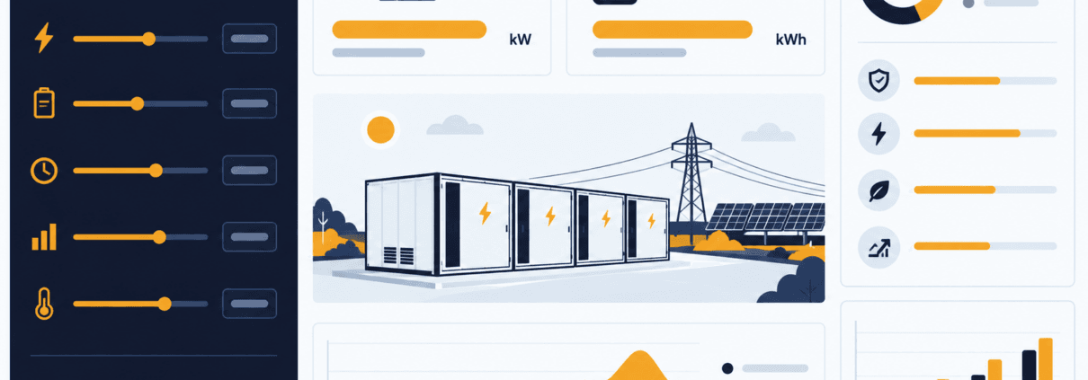 C&I BESS Sizing Calculator Results Dashboard - SunLith Energy SunLith Energy C&I BESS sizing calculator dashboard showing kW and kWh results