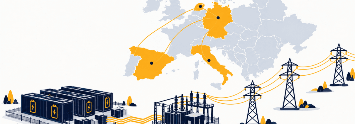 Europe BESS Grid Connection Overview - SunLith Energy SunLith Energy Europe BESS grid connection map showing EU member states and the RfG framework