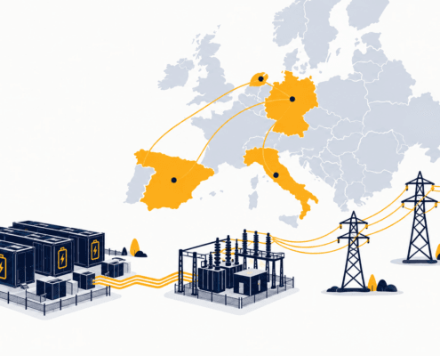SunLith Energy Europe BESS grid connection map showing EU member states and the RfG framework