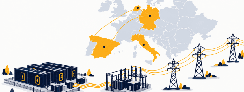 Europe BESS grid connection map showing EU member states and the RfG framework