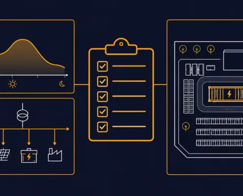 SunLith Energy C&I BESS quote checklist showing load data, tariff, and site information