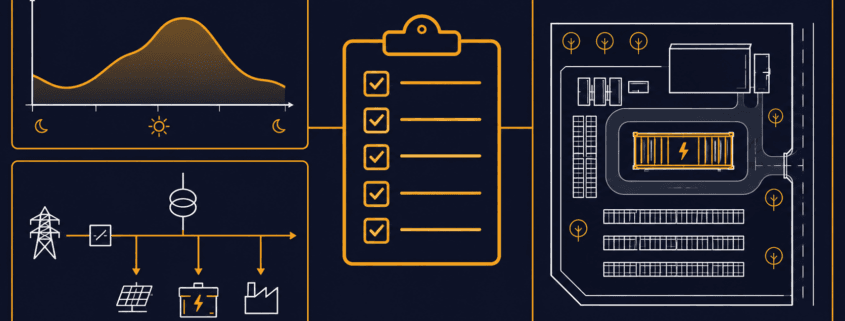 C&I BESS quote checklist showing load data, tariff, and site information