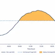 Peak Shaving Battery Sizing Chart - SunLith Energy SunLith Energy Peak shaving battery sizing chart showing site load against a grid-demand target